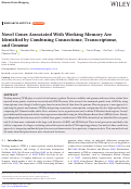 Cover page: Novel Genes Associated With Working Memory Are Identified by Combining Connectome, Transcriptome, and Genome