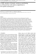 Cover page: A QTL analysis of female variation contributing to refractoriness and sperm competition in Drosophila melanogaster.
