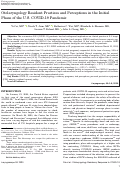 Cover page: Otolaryngology Resident Practices and Perceptions in the Initial Phase of the U.S. COVID‐19 Pandemic