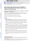 Cover page: Effect of reducing the nicotine content of cigarettes on cigarette smoking behavior and tobacco smoke toxicant exposure: 2‐year follow up