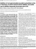 Cover page: Addition of non-genomically encoded nucleotides to the 3?-terminus of maize mitochondrial mRNAs: truncated rps12 mRNAs frequently terminate with CCA