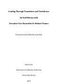 Cover page of Leading Through Transitions and Turbulence: An Oral History with Executive Vice Chancellor R. Michael Tanner