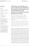 Cover page: Pathology, microbiology, and genetic diversity associated with Erysipelothrix rhusiopathiae and novel Erysipelothrix spp. infections in southern sea otters (Enhydra lutris nereis).