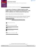 Cover page: ‘A question of balance’: Addressing the public health impacts of multinational enterprises in the OECD Guidelines for Multinational Enterprises