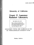 Cover page: DEVELOPMENT, TESTING, AND CALIBRATION OF THE LRL THERMOLUMINESCENT DOSIMETRY SYSTEM