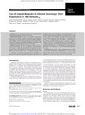 Cover page: Use of Liquid Biopsies in Clinical Oncology: Pilot Experience in 168 Patients