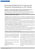 Cover page: Environmental Risk Factors for Pneumocystis Pneumonia Hospitalizations in HIV Patients