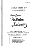 Cover page: THE A-HYPERON MASS AND ENERGY SPECTRUM FROM THE NUCLEAR CAPTURE OP NEGATIVE K MESONS