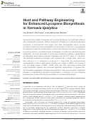 Cover page: Host and Pathway Engineering for Enhanced Lycopene Biosynthesis in Yarrowia lipolytica.