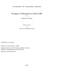 Cover page of Transport Phenomena in Fuel Cells