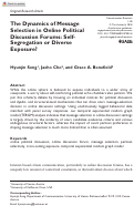 Cover page: The Dynamics of Message Selection in Online Political Discussion Forums: Self-Segregation or Diverse Exposure?