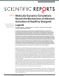 Cover page: Molecular Dynamics Simulations Reveal the Mechanisms of Allosteric Activation of Hsp90 by Designed Ligands