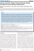 Cover page: Genetic Variation Shapes Protein Networks Mainly through Non-transcriptional Mechanisms