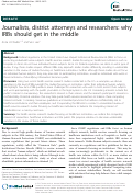 Cover page: Journalists, district attorneys and researchers: why IRBs should get in the middle