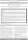 Cover page: Poor Outcomes After Emergency Department Discharge of the Elderly: A Case-Control Study