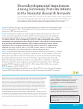 Cover page: Neurodevelopmental Impairment Among Extremely Preterm Infants in the Neonatal Research Network