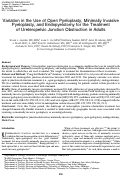 Cover page: Variation in the Use of Open Pyeloplasty, Minimally Invasive Pyeloplasty, and Endopyelotomy for the Treatment of Ureteropelvic Junction Obstruction in Adults