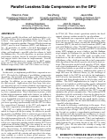 Cover page: Parallel Lossless Data Compression on the GPU