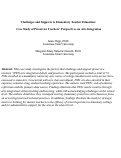 Cover page: Challenges and Supports to Elementary Teacher Education: Case Study of Preservice Teachers’ Perspectives on Arts Integration