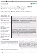 Cover page: Structural mechanisms underlying activation of TRPV1 channels by pungent compounds in gingers