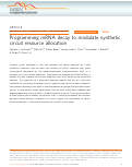 Cover page: Programming mRNA decay to modulate synthetic circuit resource allocation