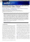 Cover page: Controllable direction of liquid jets generated by thermocavitation within a droplet.