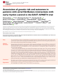 Cover page: Association of genetic risk and outcomes in patients with atrial fibrillation: interactions with early rhythm control in the EAST-AFNET4 trial.