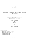 Cover page: Transport Properties of III-N Hot Electron Transistors