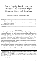 Cover page: Spatial Legality, Due Process, and Choice of Law in Human Rights Litigation Under U.S. State Law