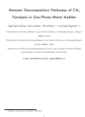 Cover page: Nascent Decomposition Pathways of CH4 Pyrolysis in Gas-Phase Metal Halides