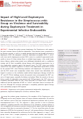 Cover page: Impact of High-Level Daptomycin Resistance in the Streptococcus mitis Group on Virulence and Survivability during Daptomycin Treatment in Experimental Infective Endocarditis