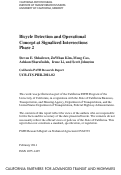 Cover page: Bicycle Detection and Operational Concept at Signalized Intersections Phase 2