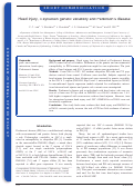 Cover page: Head injury, α‐synuclein genetic variability and Parkinson's disease