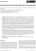 Cover page: Executive functioning in older adults with hoarding disorder