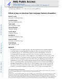 Cover page: Effects of Age on American Sign Language Sentence Repetition