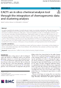 Cover page: CACTI: an in silico chemical analysis tool through the integration of chemogenomic data and clustering analysis.