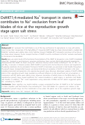 Cover page: OsHKT1;4-mediated Na+ transport in stems contributes to Na+ exclusion from leaf blades of rice at the reproductive growth stage upon salt stress