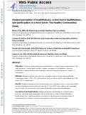 Cover page: Student Perception of Healthfulness, School Lunch Healthfulness, and Participation in School Lunch: The Healthy Communities Study