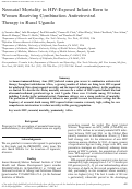 Cover page: Neonatal Mortality in HIV-Exposed Infants Born to Women Receiving Combination Antiretroviral Therapy in Rural Uganda