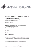 Cover page: Attitudes on marriage and new relationships: Cross-national evidence on the deinstitutionalization of marriage