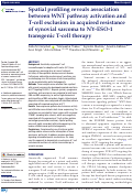 Cover page: Spatial profiling reveals association between WNT pathway activation and T-cell exclusion in acquired resistance of synovial sarcoma to NY-ESO-1 transgenic T-cell therapy