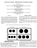 Cover page: Precursors to Number: Making the Most of Continuous Amount