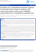 Cover page: Evaluation of a standardized treatment regimen of anti-tuberculosis drugs for patients with multi-drug-resistant tuberculosis (STREAM): study protocol for a randomized controlled trial