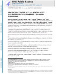 Cover page: Risk Factors for the Development of Acute Respiratory Distress Syndrome Following Hemorrhage