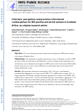 Cover page: Clinicians' perceptions and provision of hormonal contraceptives for HIV-positive and at-risk women in Southern Africa: an original research article