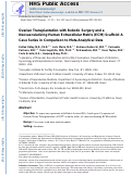 Cover page: Ovarian transplantation with robotic surgery and a neovascularizing human extracellular matrix scaffold: a case series in comparison to meta-analytic data