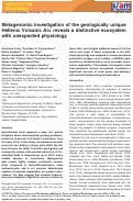 Cover page: Metagenomic investigation of the geologically unique Hellenic Volcanic Arc reveals a distinctive ecosystem with unexpected physiology