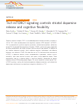 Cover page: Tsc1-mTORC1 signaling controls striatal dopamine release and cognitive flexibility