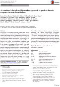 Cover page: A combined clinical and biomarker approach to predict diuretic response in acute heart failure