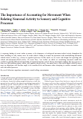 Cover page: The Importance of Accounting for Movement When Relating Neuronal Activity to Sensory and Cognitive Processes.